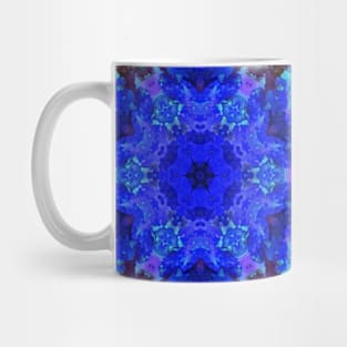 Digital Mandala Blue Orange and Yellow Mug